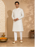 Ivory Embroidered Kurta Set - Preorder - image 1