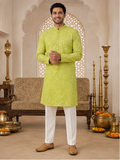 Lime Green Festive Kurta Set - Preorder - image 1