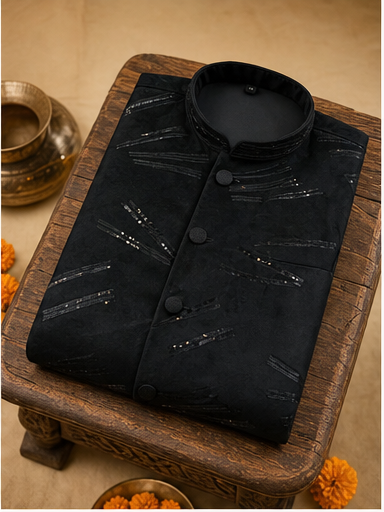 Onyx Black Embroidered Kurta Set - Preorder - image 2