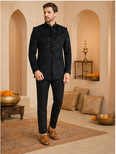 Onyx Black Embroidered Kurta Set - Preorder - image 6
