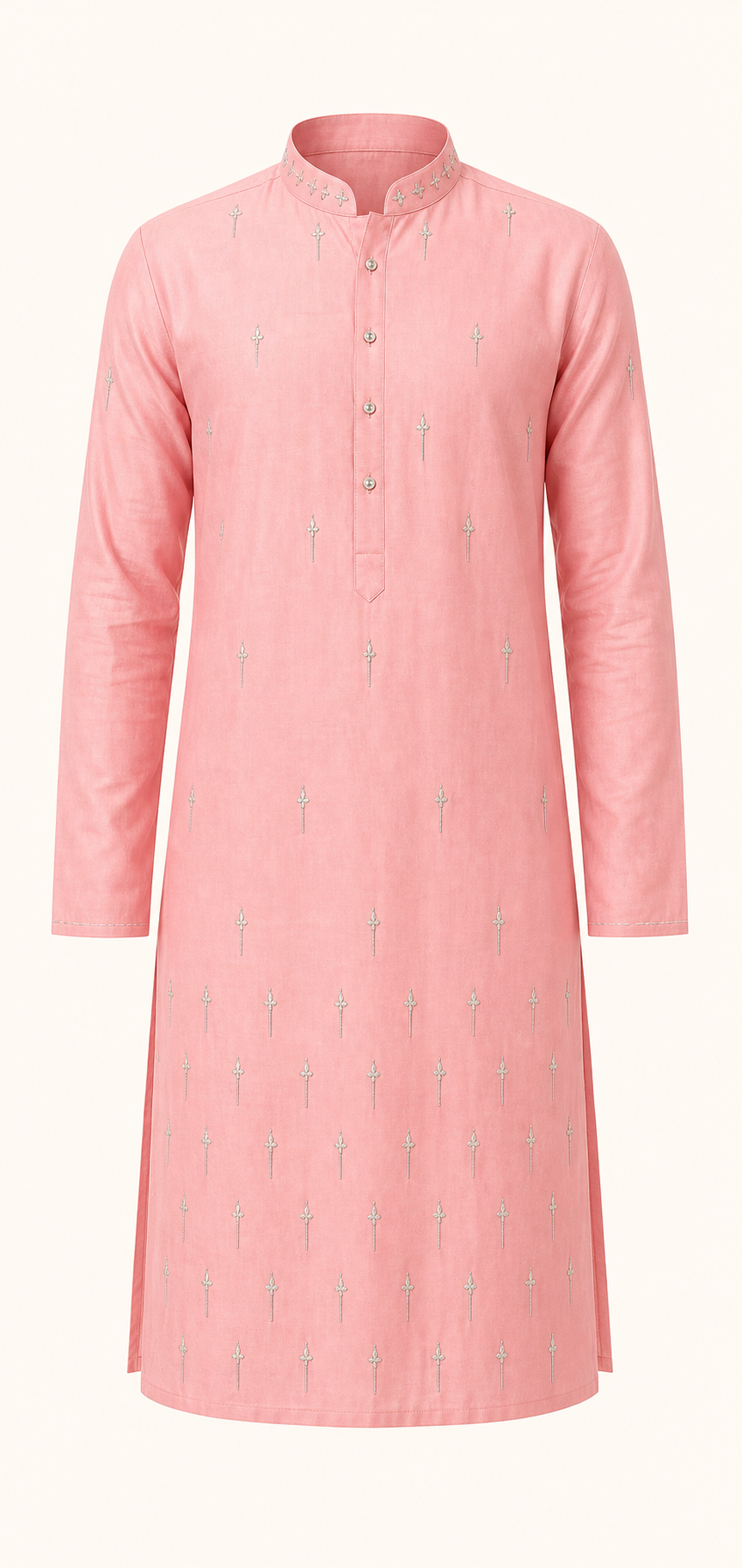 Rose Pink Mirror Work Kurta Set - Preorder