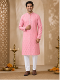 Rose Pink Mirror Work Kurta Set - Preorder - image 1